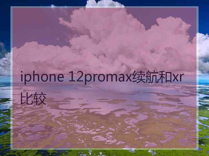 iphone 12promax续航和xr比较