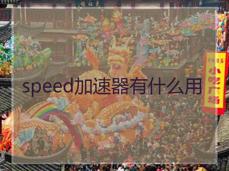 speed加速器有什么用