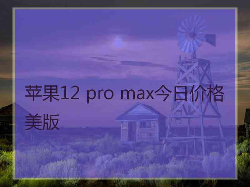 苹果12 pro max今日价格美版