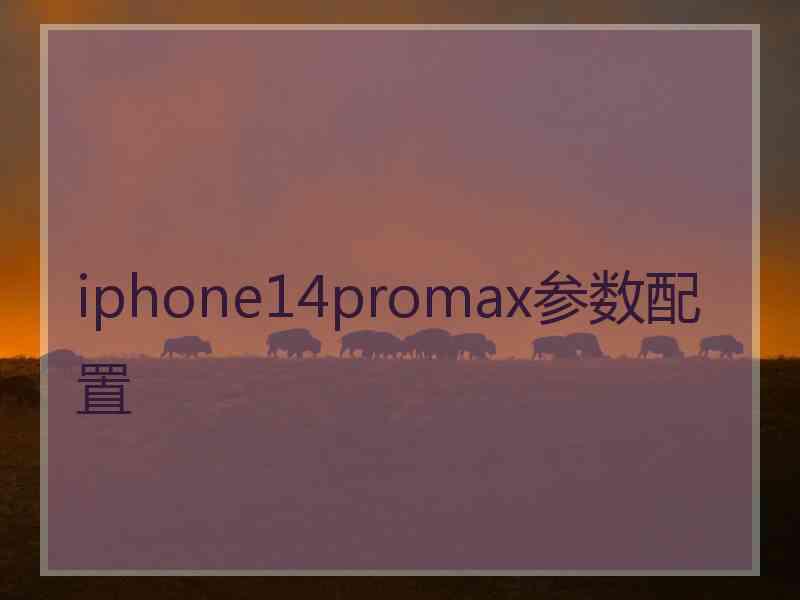 iphone14promax参数配置