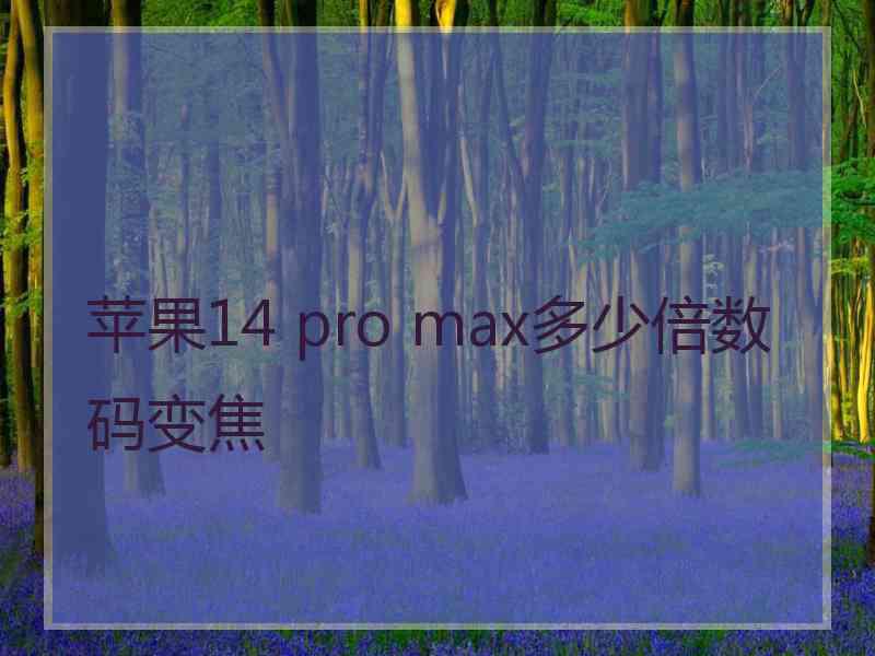 苹果14 pro max多少倍数码变焦