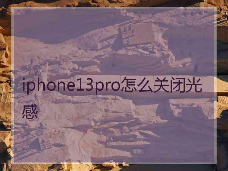 iphone13pro怎么关闭光感