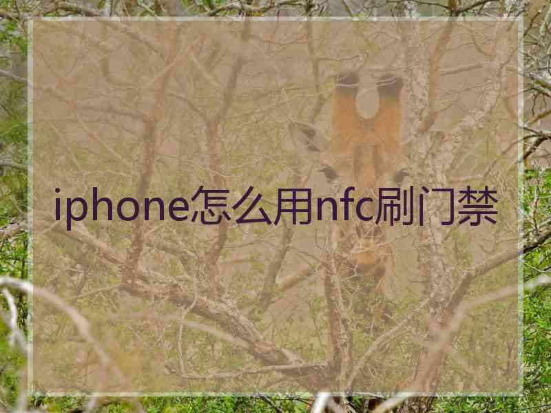 iphone怎么用nfc刷门禁