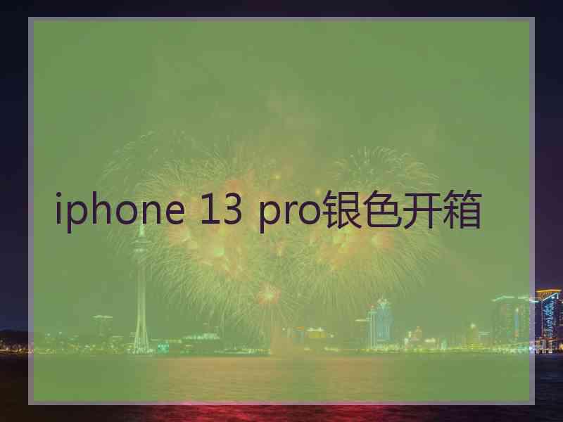 iphone 13 pro银色开箱