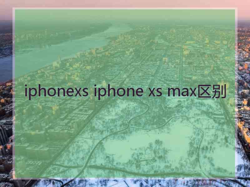 iphonexs iphone xs max区别