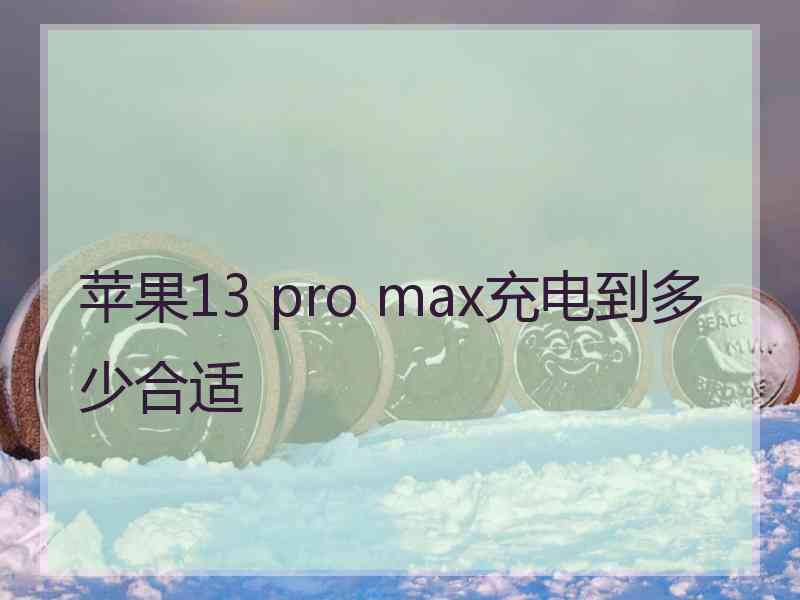 苹果13 pro max充电到多少合适