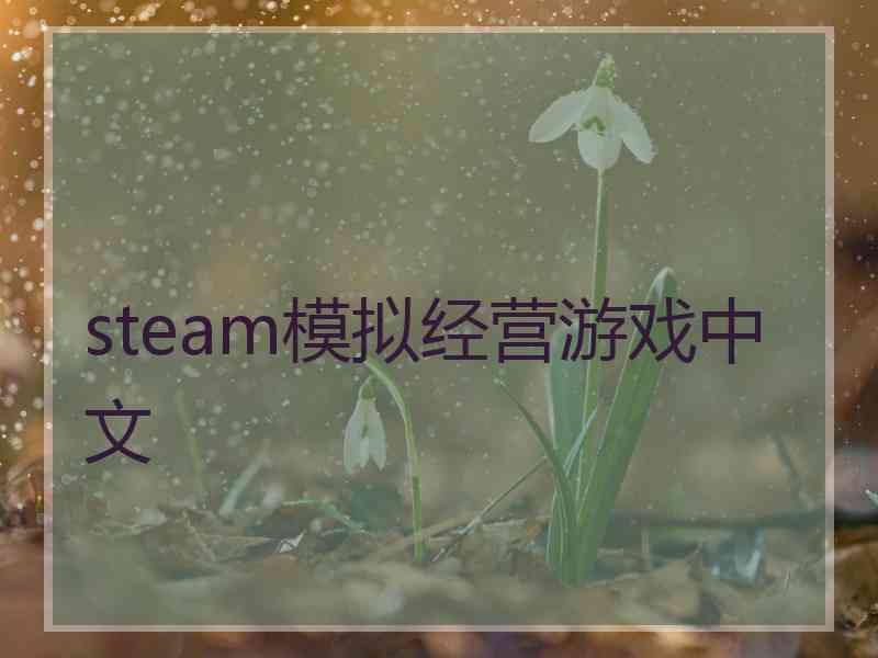 steam模拟经营游戏中文