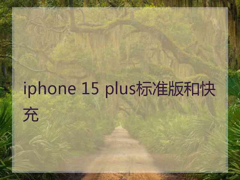 iphone 15 plus标准版和快充