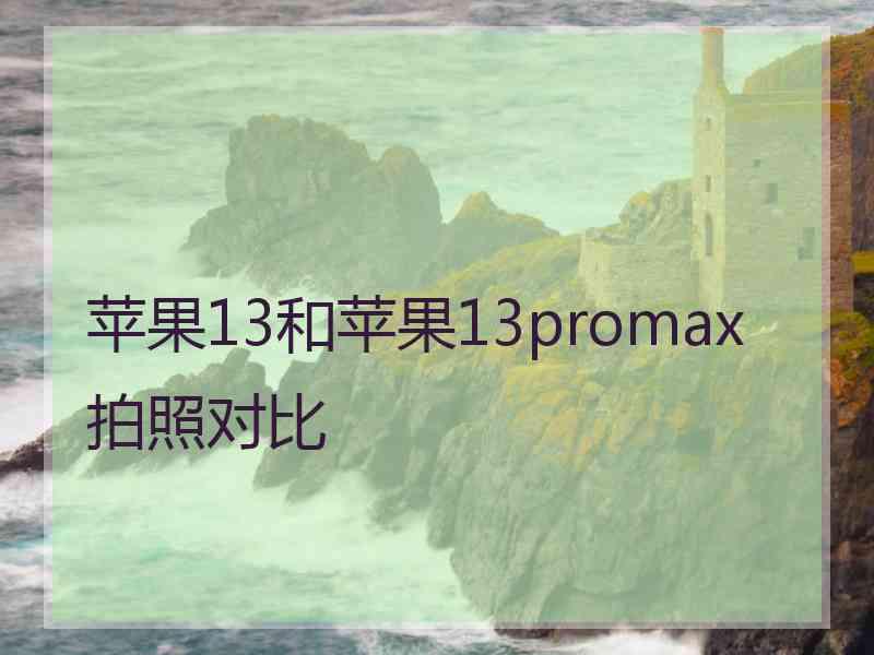 苹果13和苹果13promax拍照对比