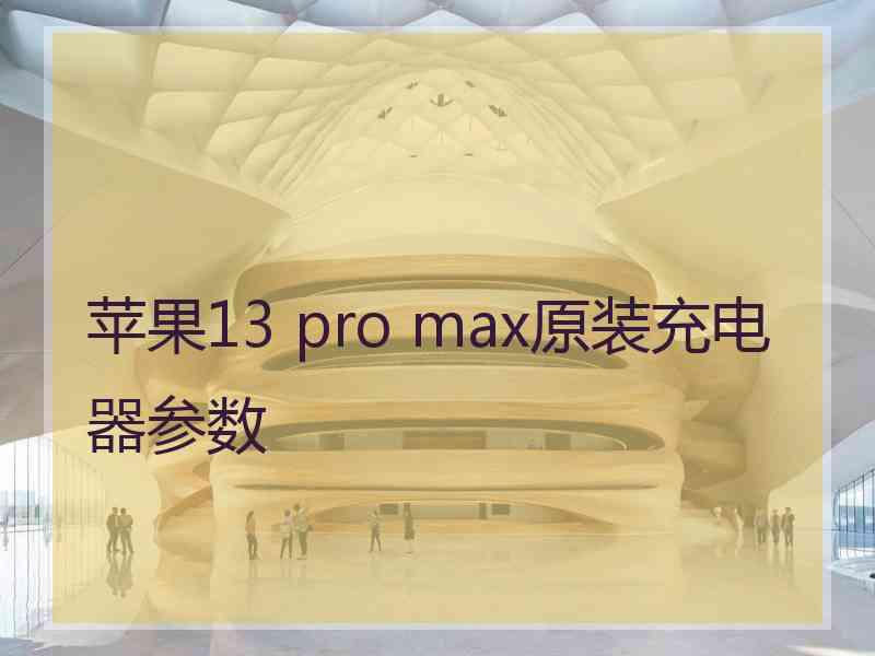 苹果13 pro max原装充电器参数