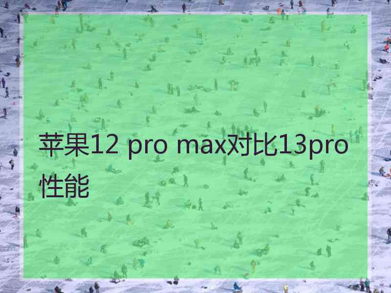 苹果12 pro max对比13pro性能