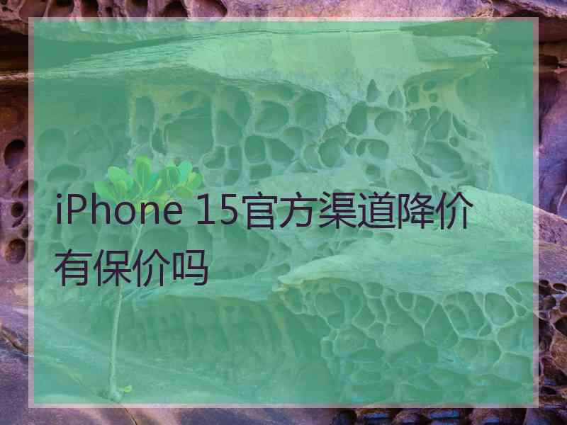 iPhone 15官方渠道降价有保价吗