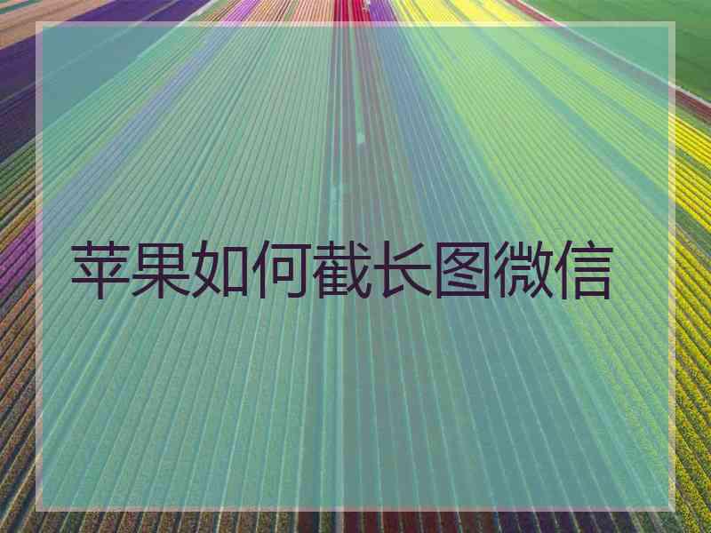 苹果如何截长图微信