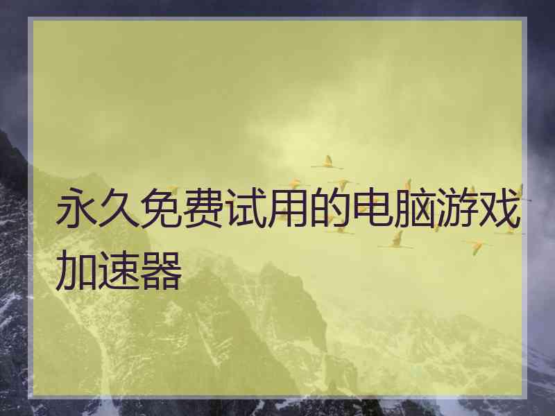 永久免费试用的电脑游戏加速器