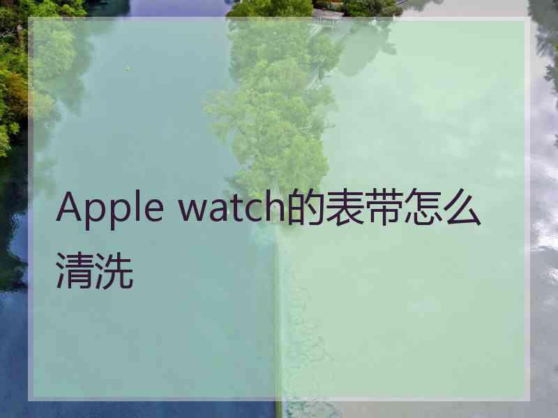 Apple watch的表带怎么清洗