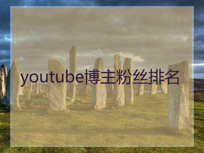 youtube博主粉丝排名