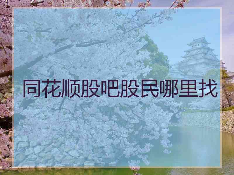 同花顺股吧股民哪里找