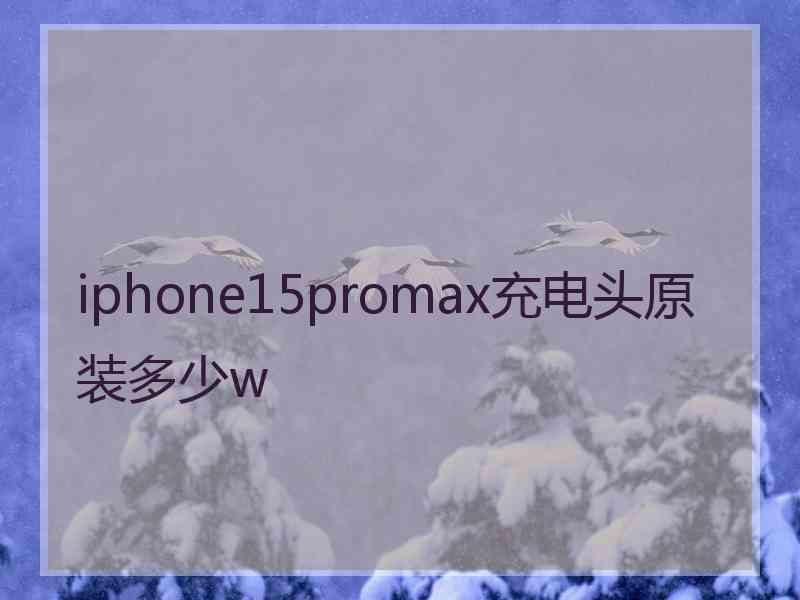 iphone15promax充电头原装多少w