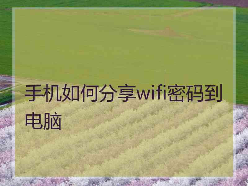 手机如何分享wifi密码到电脑