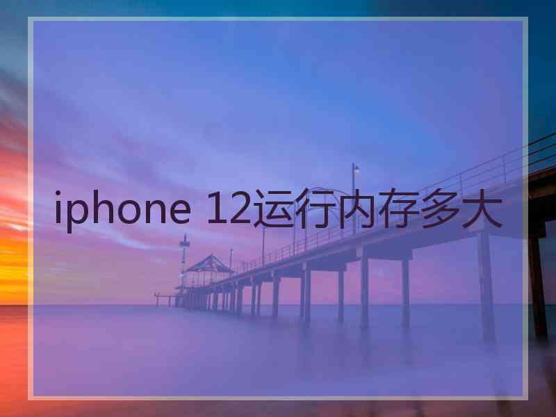 iphone 12运行内存多大