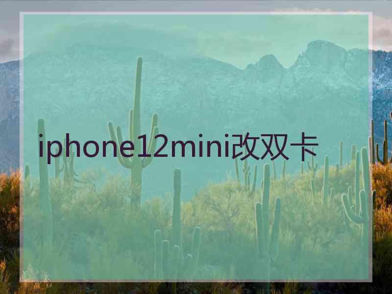 iphone12mini改双卡