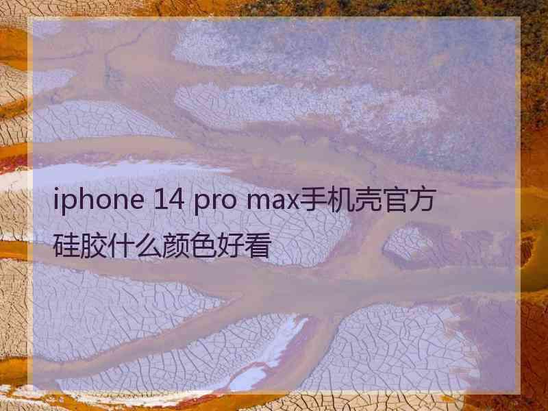 iphone 14 pro max手机壳官方硅胶什么颜色好看