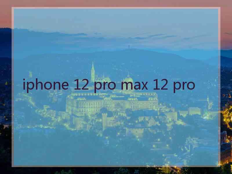 iphone 12 pro max 12 pro