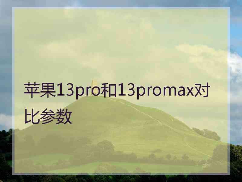 苹果13pro和13promax对比参数