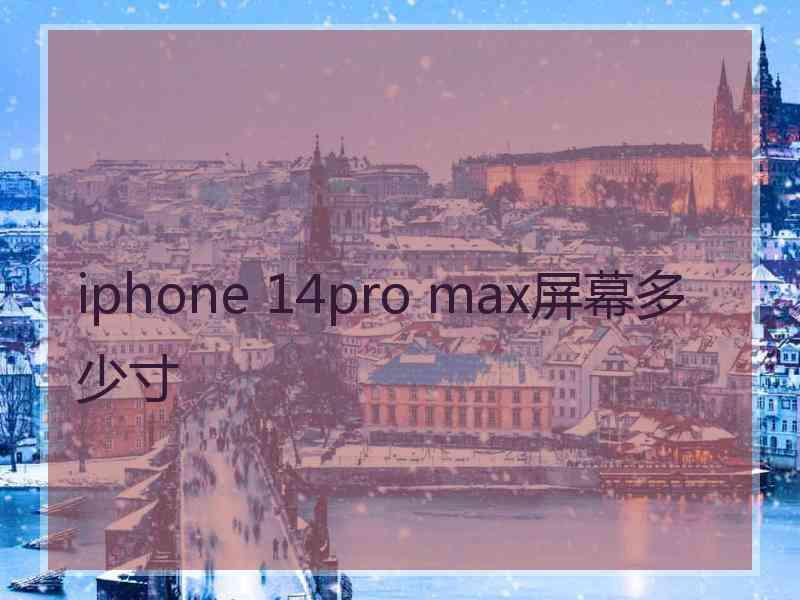 iphone 14pro max屏幕多少寸