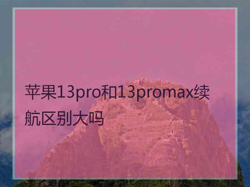 苹果13pro和13promax续航区别大吗