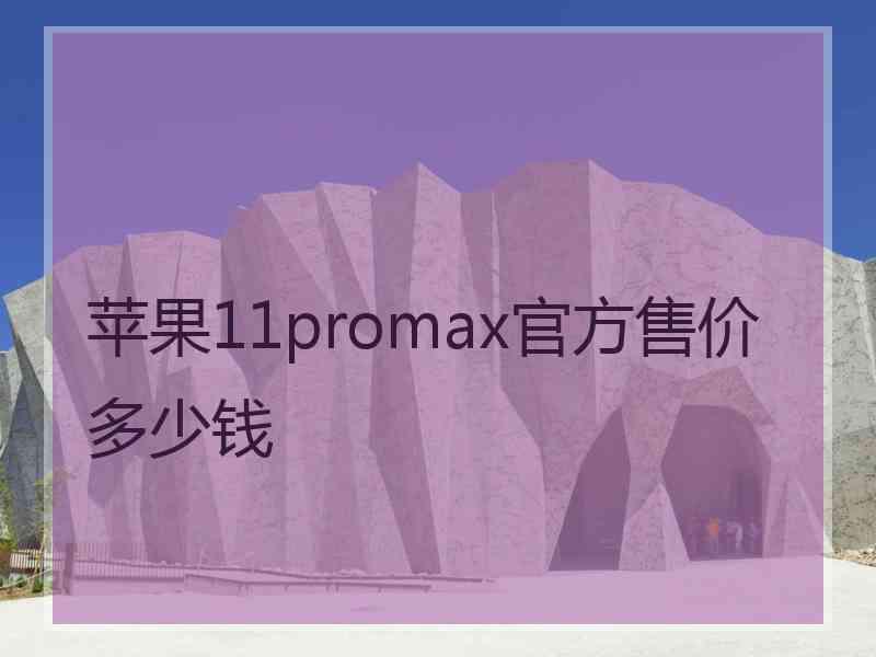 苹果11promax官方售价多少钱