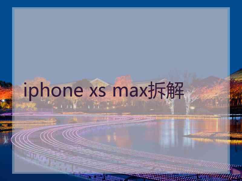 iphone xs max拆解