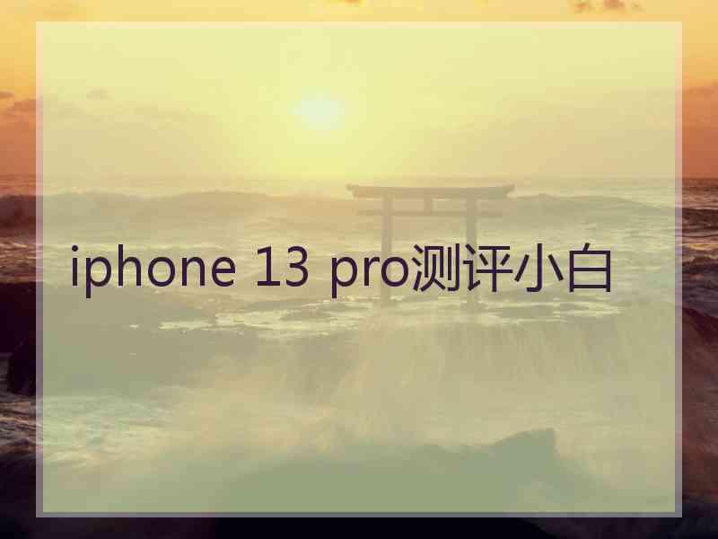 iphone 13 pro测评小白