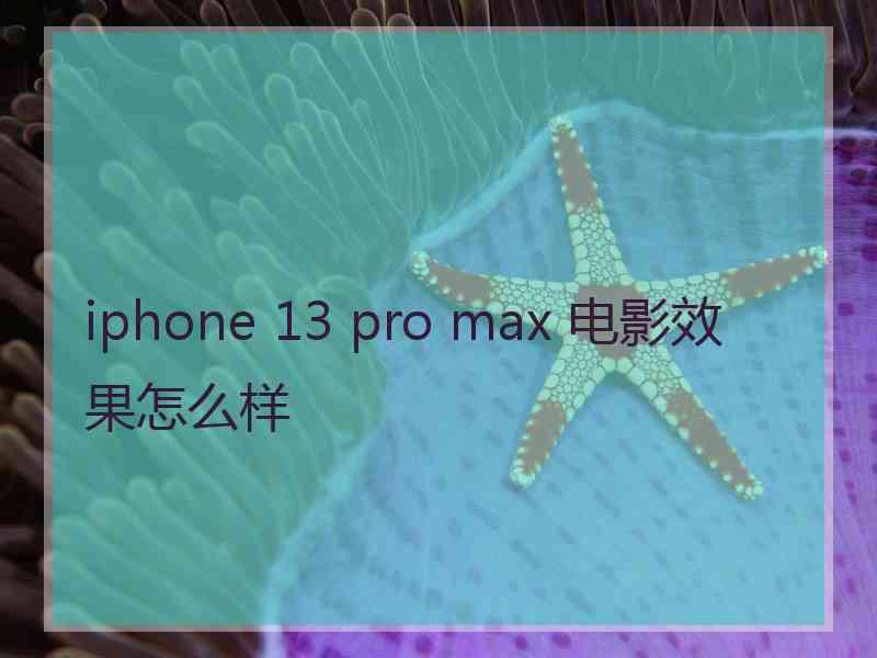 iphone 13 pro max 电影效果怎么样