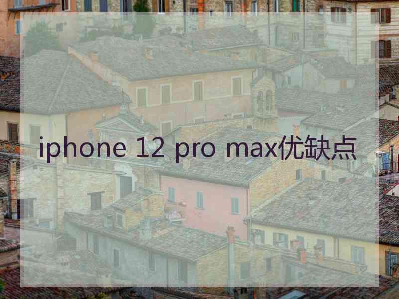 iphone 12 pro max优缺点