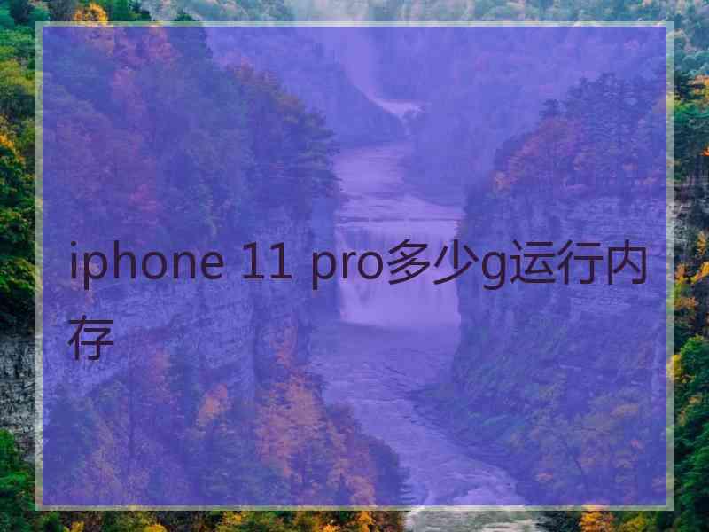 iphone 11 pro多少g运行内存