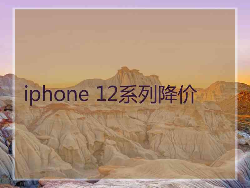 iphone 12系列降价