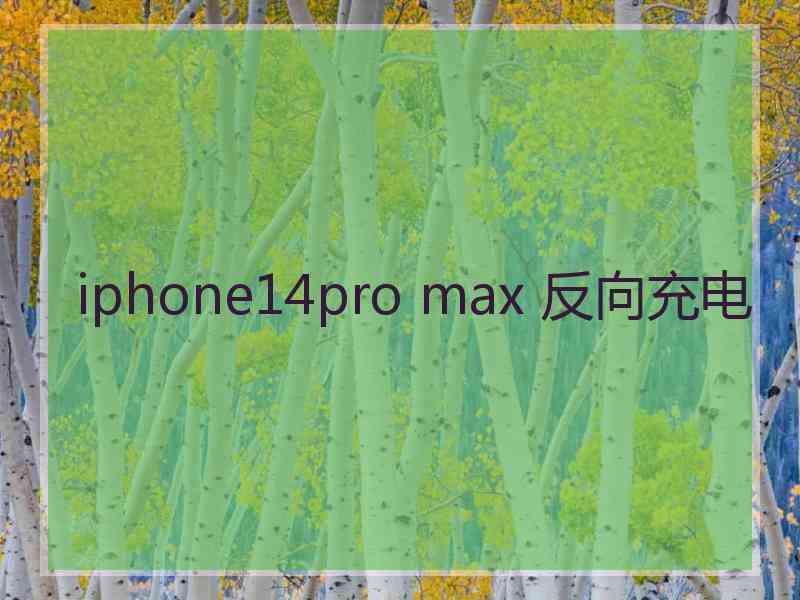 iphone14pro max 反向充电