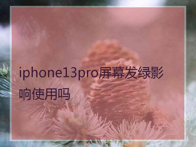 iphone13pro屏幕发绿影响使用吗