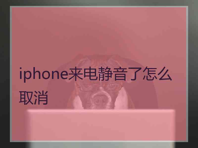 iphone来电静音了怎么取消