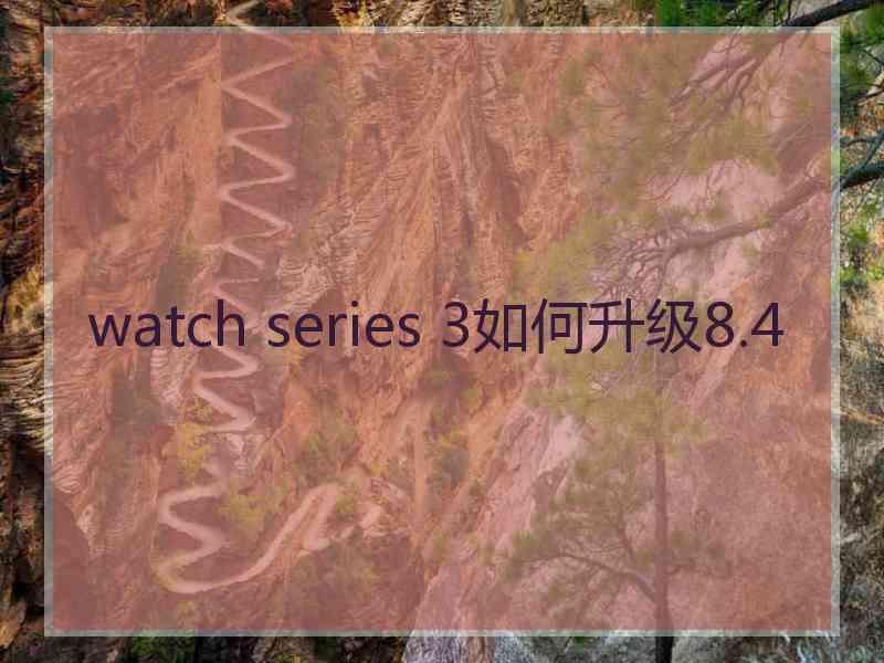 watch series 3如何升级8.4