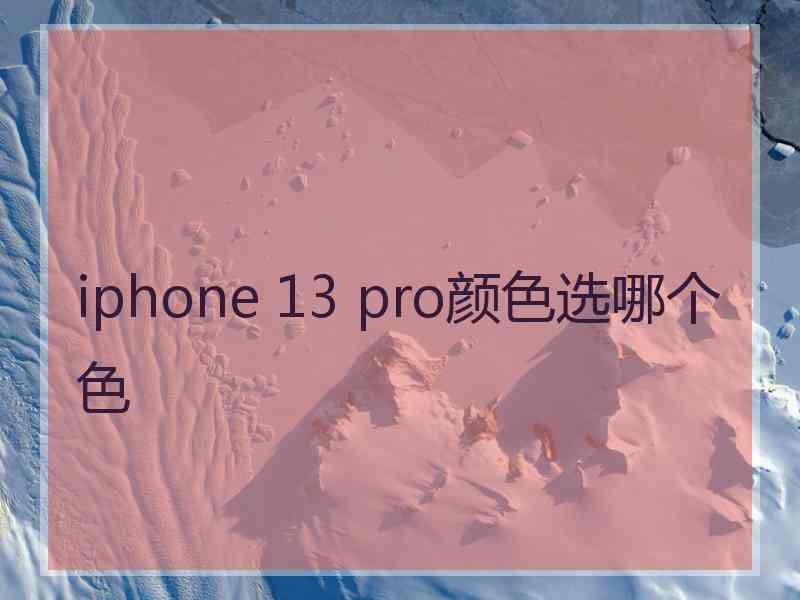 iphone 13 pro颜色选哪个色