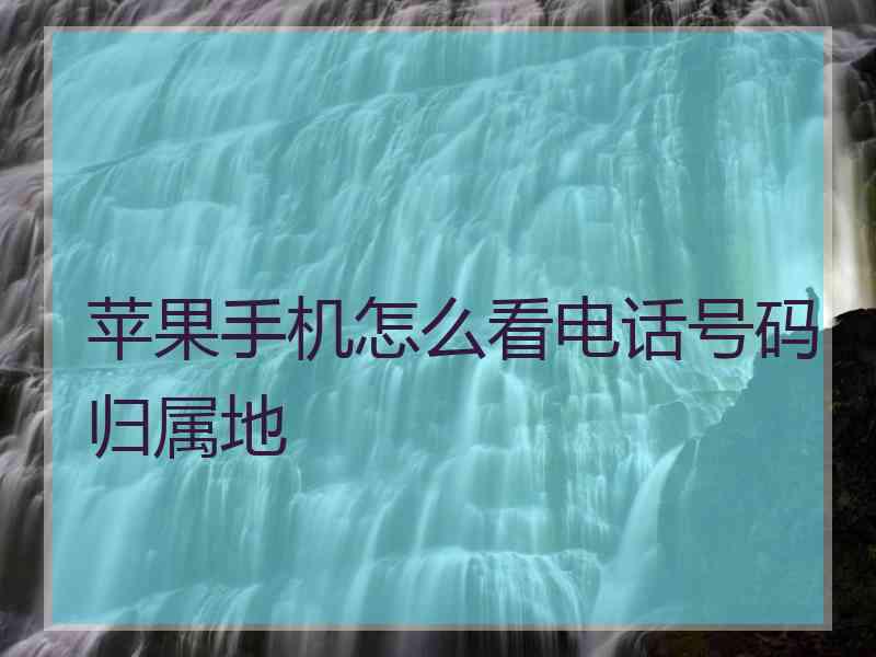 苹果手机怎么看电话号码归属地