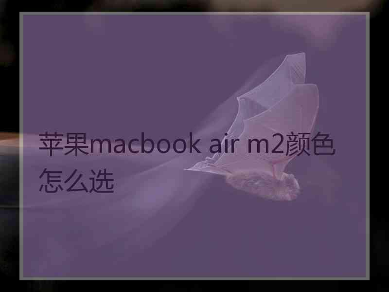 苹果macbook air m2颜色怎么选