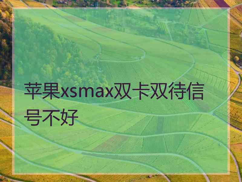 苹果xsmax双卡双待信号不好