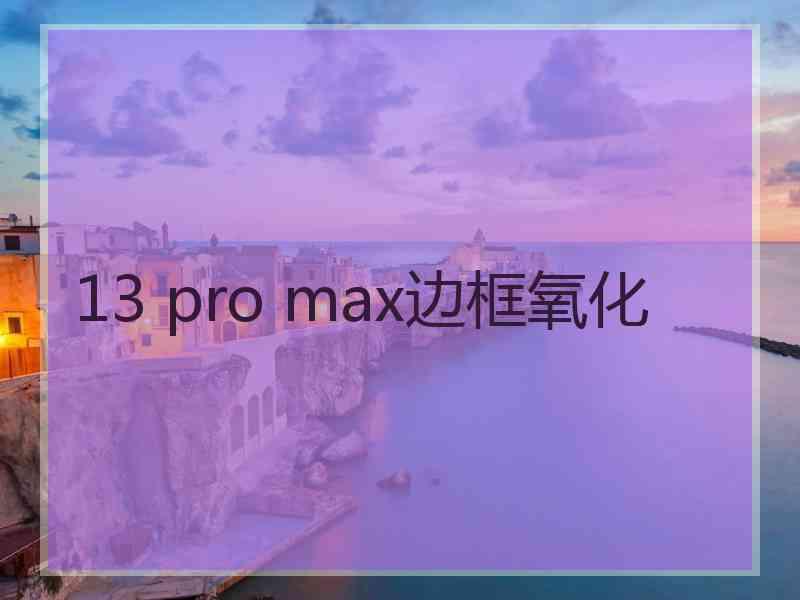 13 pro max边框氧化