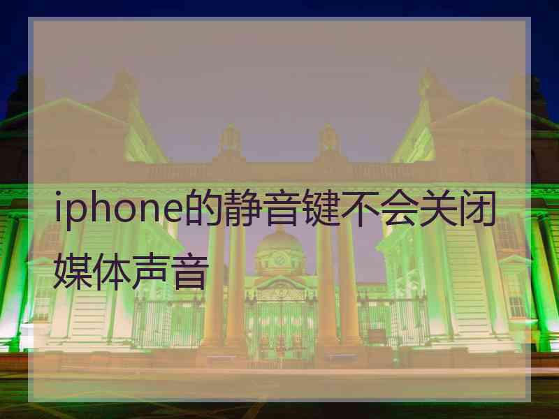 iphone的静音键不会关闭媒体声音