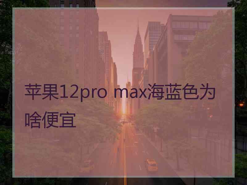 苹果12pro max海蓝色为啥便宜