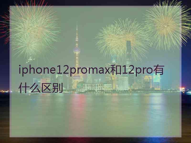 iphone12promax和12pro有什么区别