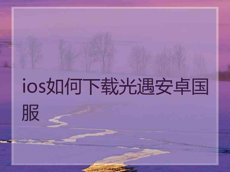 ios如何下载光遇安卓国服